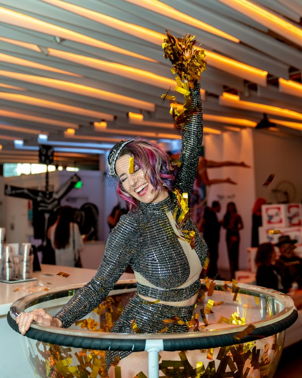 Giant Martini Glass & Performer