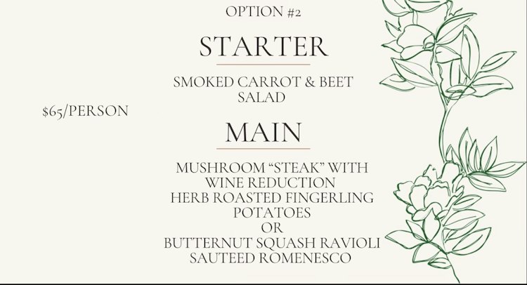 2 Course Menu - Option 2