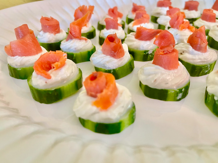 Appetizer -Smoked Salmon Cucumber Bites p doz