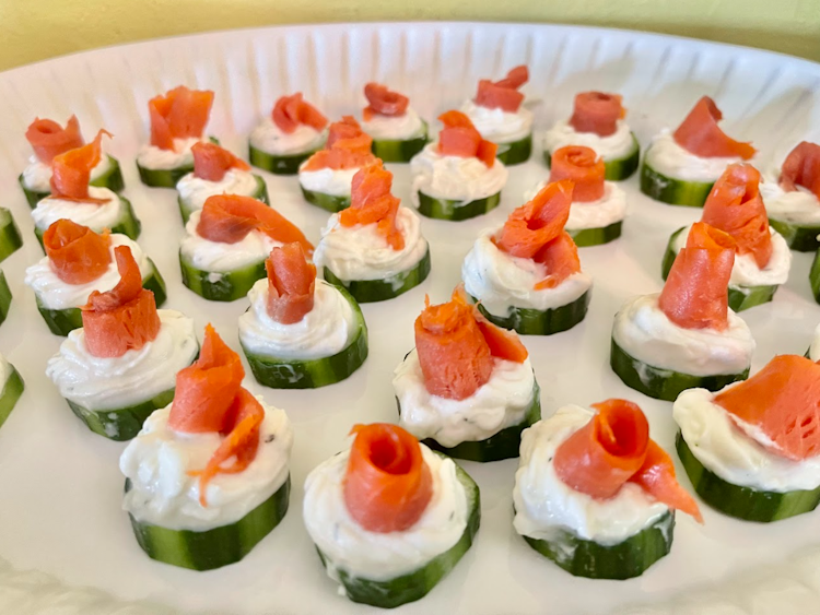 Appetizer -Smoked Salmon Cucumber Bites p doz