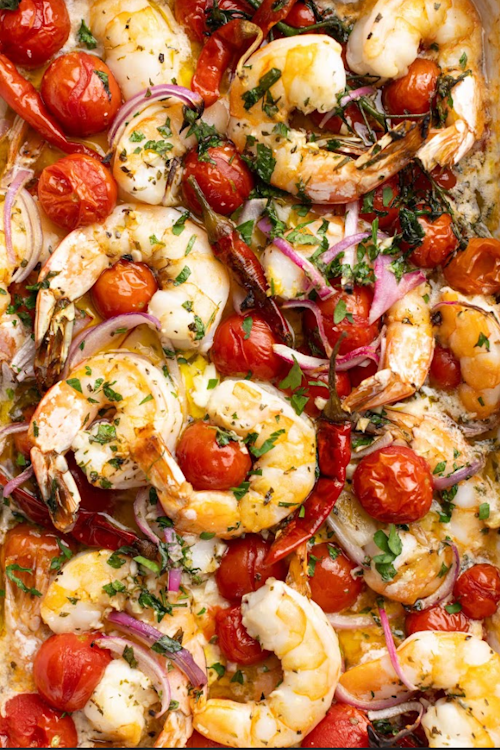 Mediterranean shrimp bake Hot Lunch