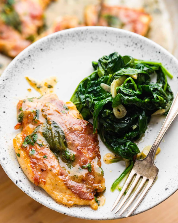 Deconstructed chicken saltimboca Hot Lunch