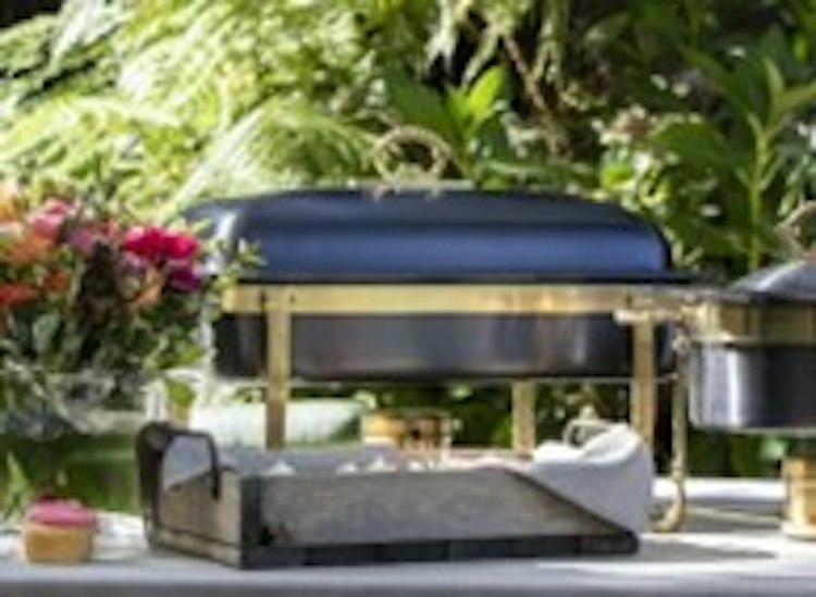 Black Onyx & Gold Rectangular 8 Quart Chafer