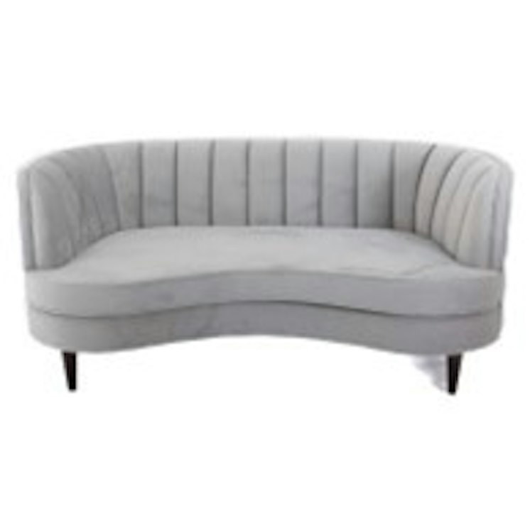 Hepburn Curved Love Seat - Grey