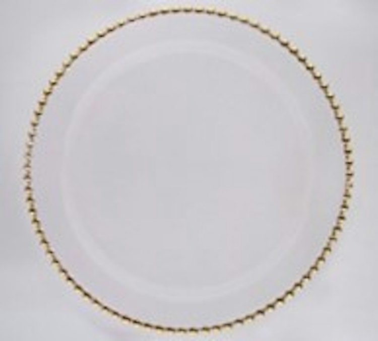Charger Plate - 13" Gold Beaded Glass