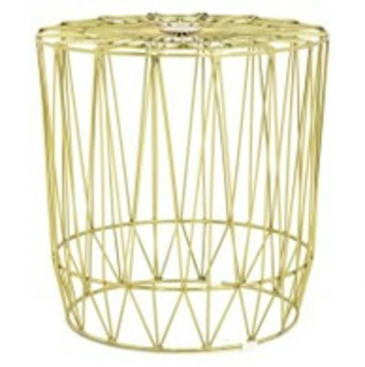 Wire End Table - Gold