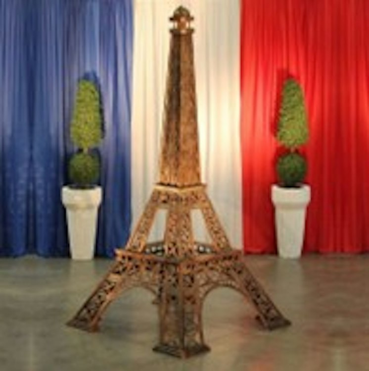 12' Eiffel Tower with Beacon Light Prop