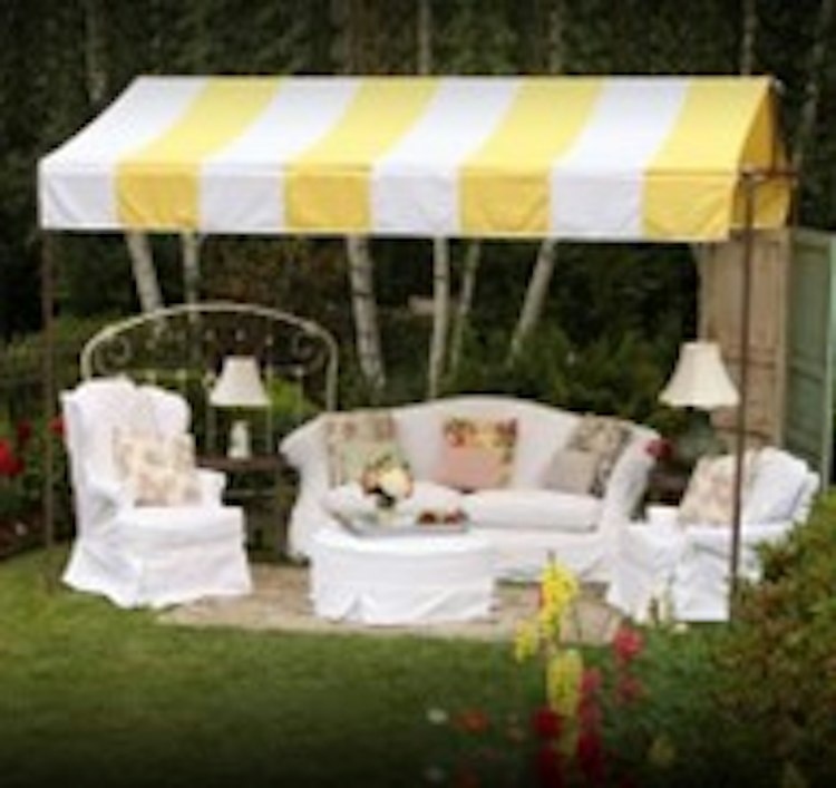 Vineyard Yellow Striped Canopy