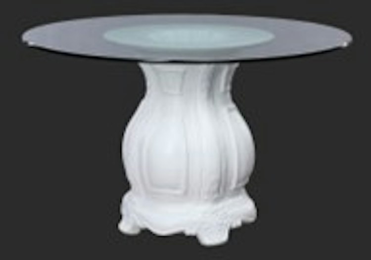 Cielo Blanco Pedestal Table with Glass