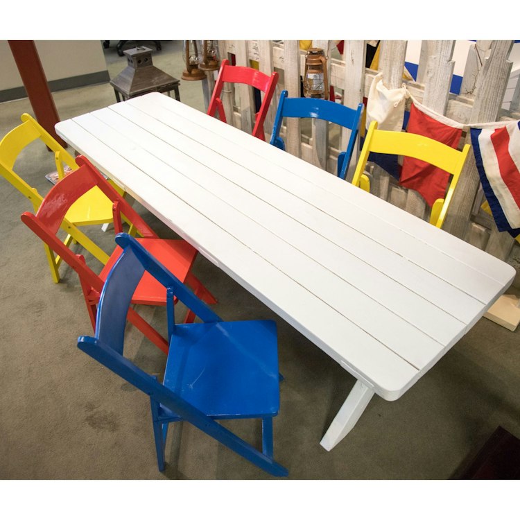 Children's Wooden Folding Chair Blue