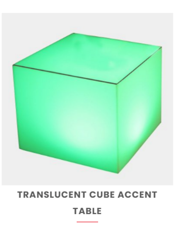 Translucent Cube Accent Table - Lighted