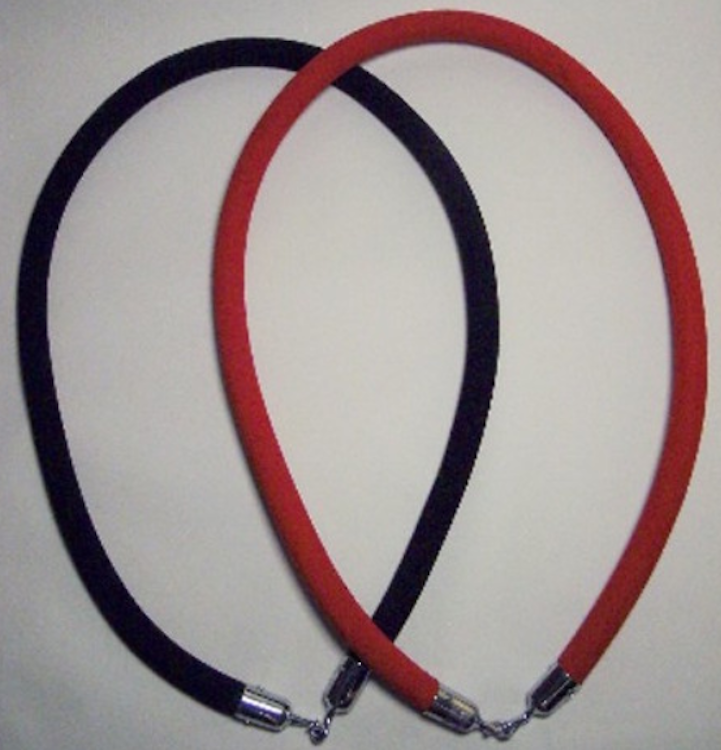 Velour Rope 8' Black  Gold Tip
