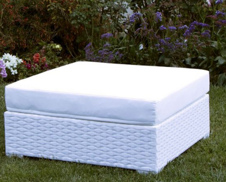 Square Ottoman - Mirage White