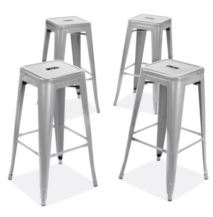 Silver Tolix Barstool