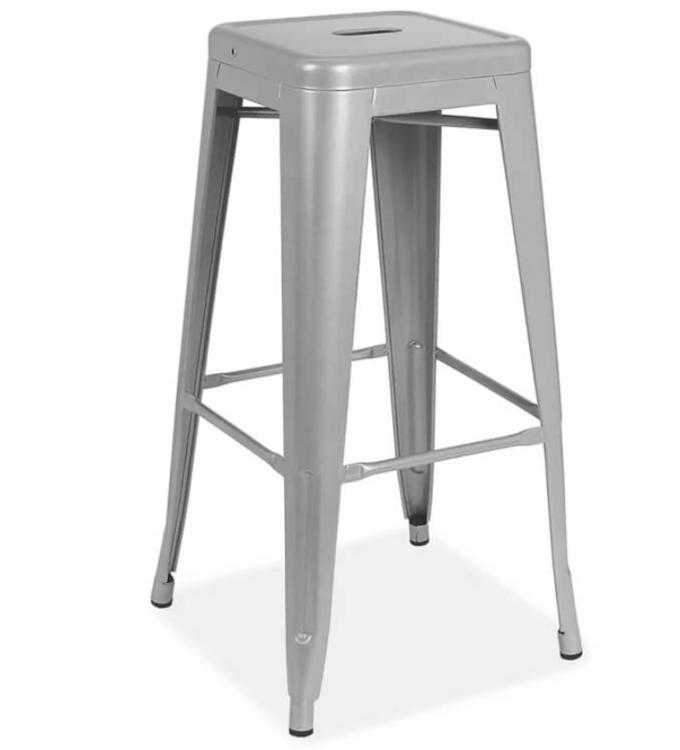 Silver Tolix Barstool