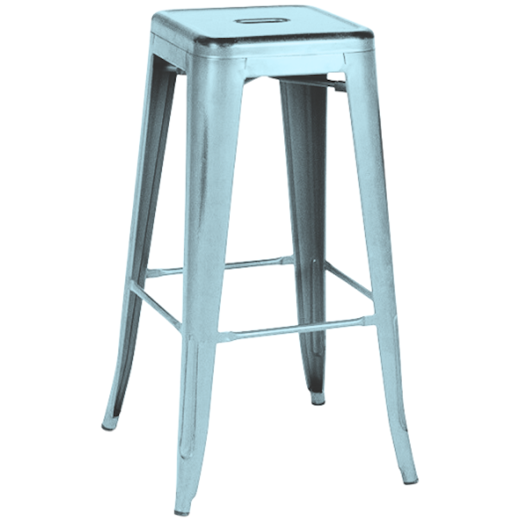 Mint Blue Metal Bar Stool