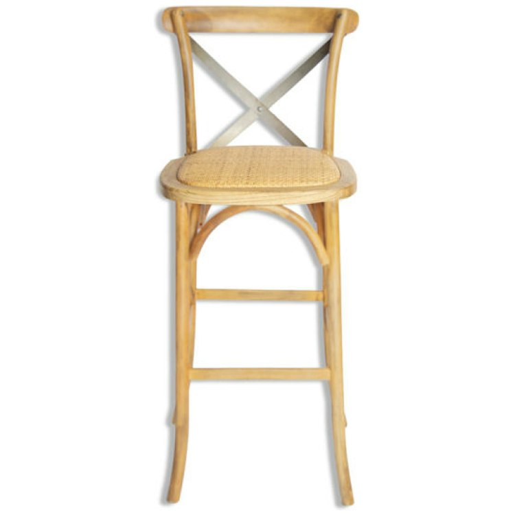 Natural X-Back Barstool