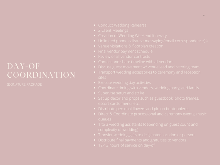 Day-Of Coordinaton - Signature Package
