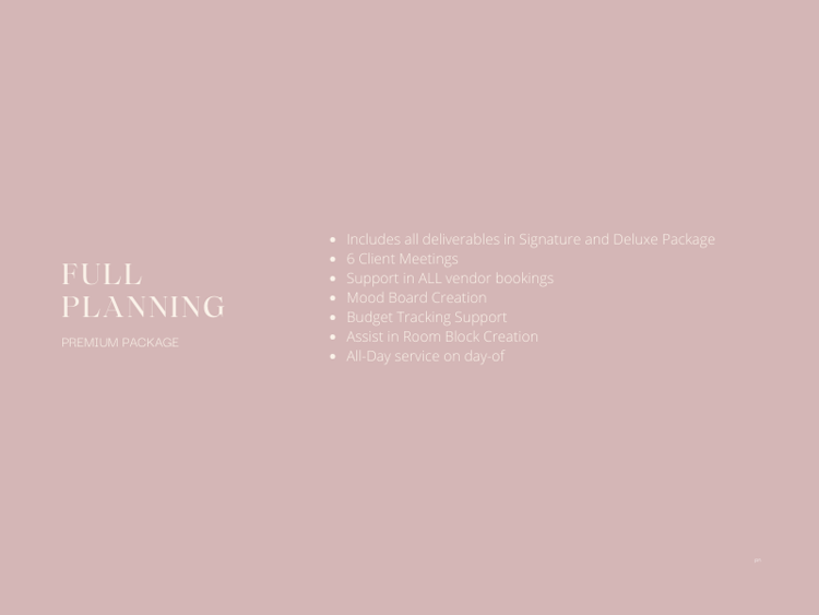 Full Planning - Premium Package