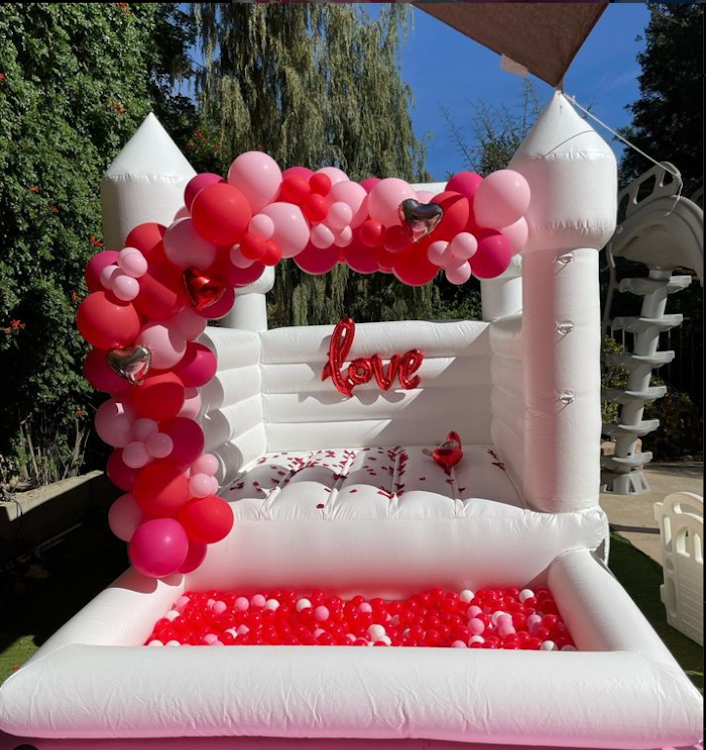 White Bounce House with Ball Pit