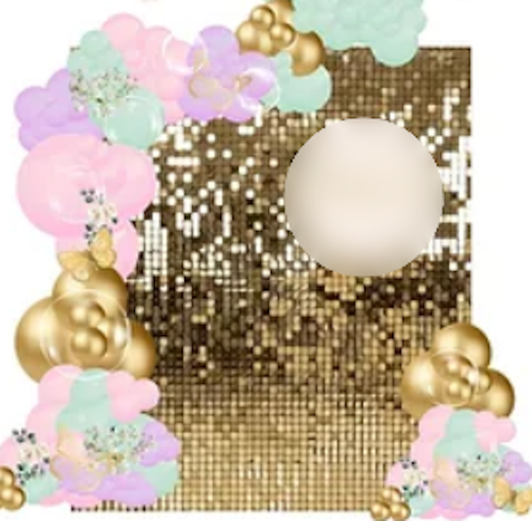 Sequin Wall with Balloon Garland