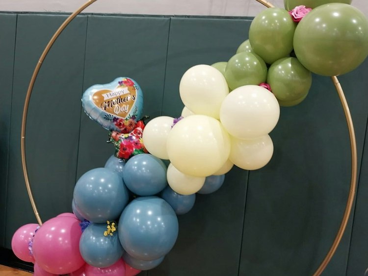 Half Balloon Garland on Hoop