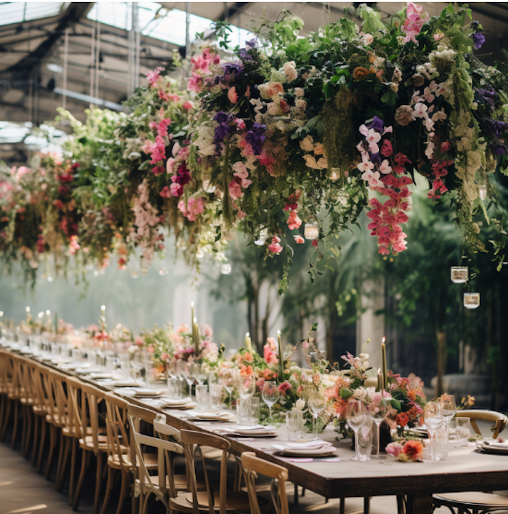 Spring Hanging Table Arrangement