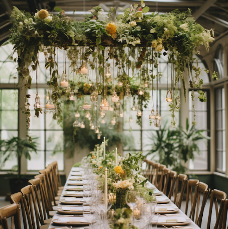 Hanging Table Arrangement with Candles