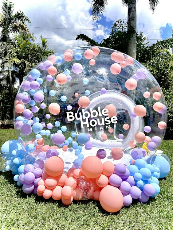 Bubble House Rental with Balloon Garland