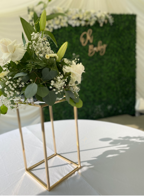 Golden Gilded Flower Stand