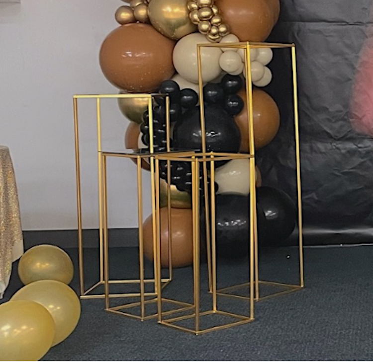 Golden Gilded Flower Stand