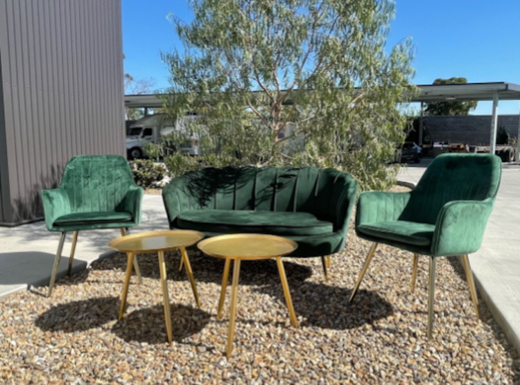 Green Velvet Chair Set