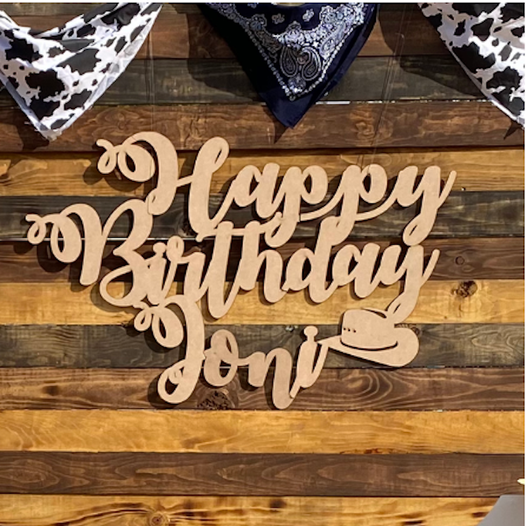 Happy Birthday Wood Sign