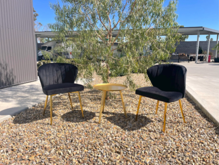 Black Velvet Chair Set
