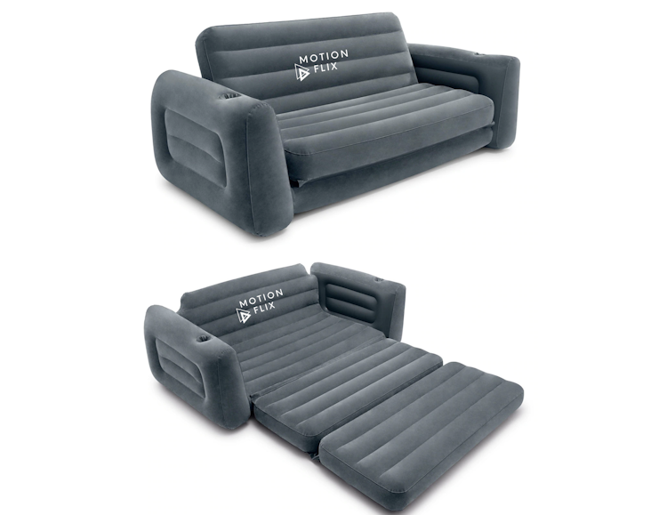 Pull Out Inflatable Sofa (With Plush Blanket)