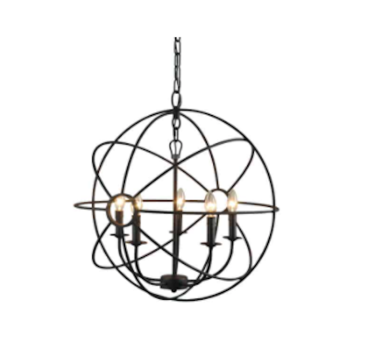 Wrought Iron Orb Chandelier