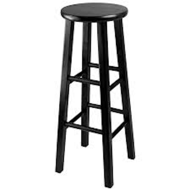 Bar Stool Black Wood
