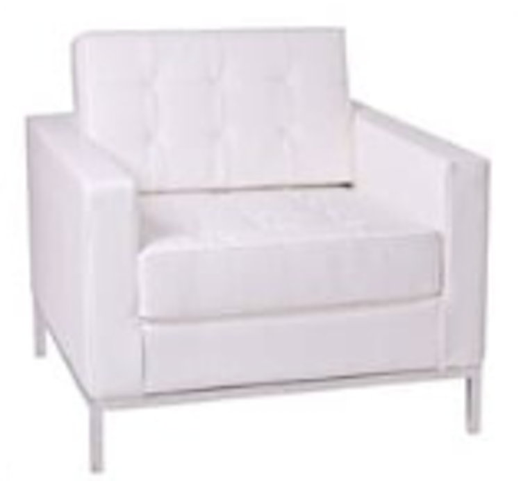 Knoll Chair - White Leather
