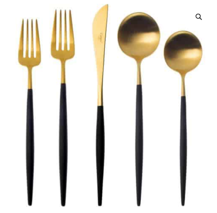 Dinner Knife Luna Gold & Black