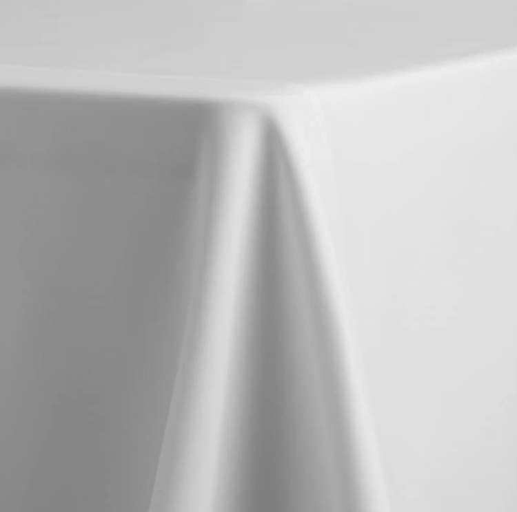 8' Table Drape White Linen