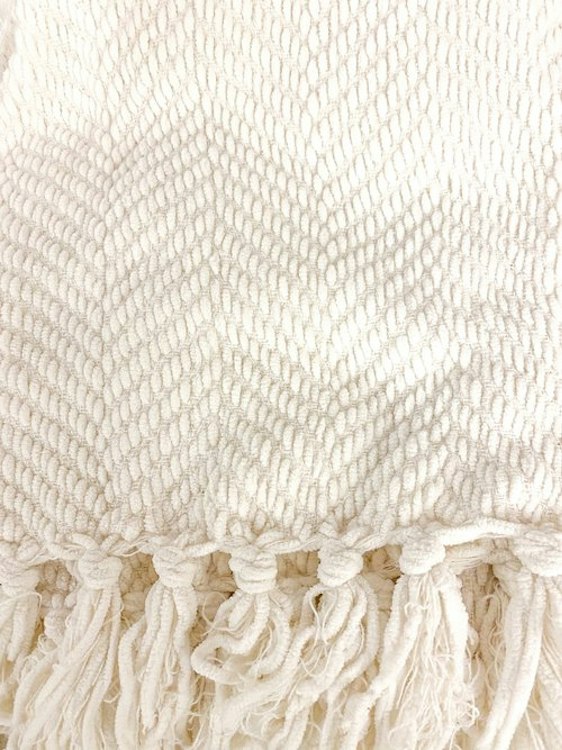 Ivory Knit Blanket
