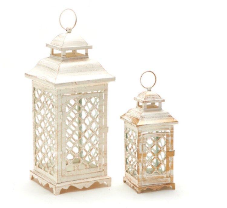 Set of 2 White Lanterns