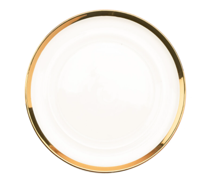 Glass Gold Rimmed Charger