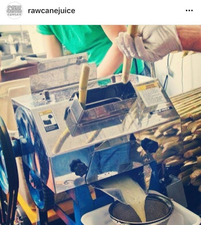 Sugarcane press + cane stalks juiced on site