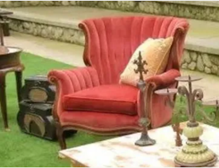 Paige coral antique chair