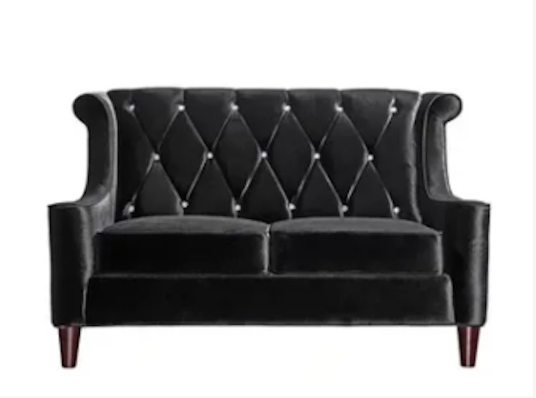 Queenie black loveseat