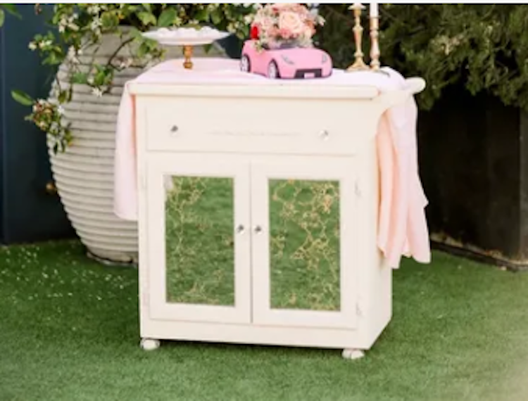 Lucia white bar cart
