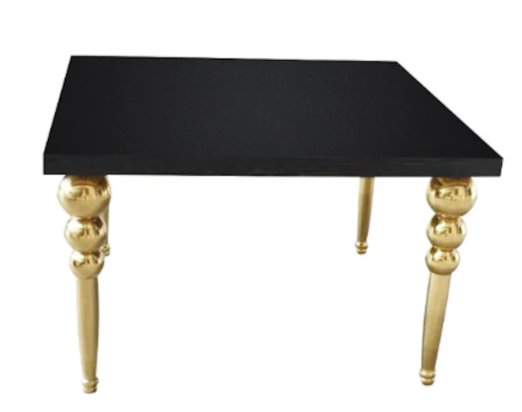 Hollywood Table Black and Gold  4′