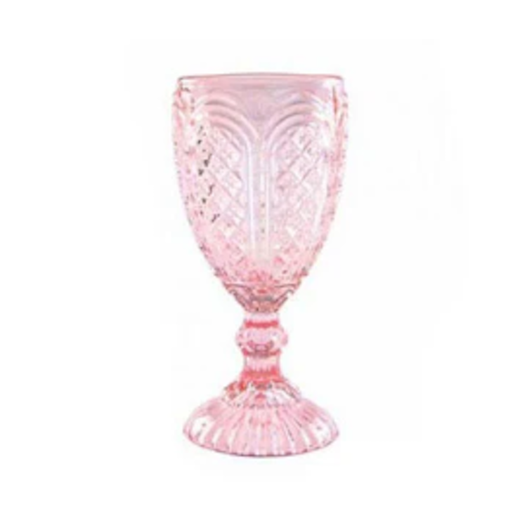 Carousel Pink Goblet Glass