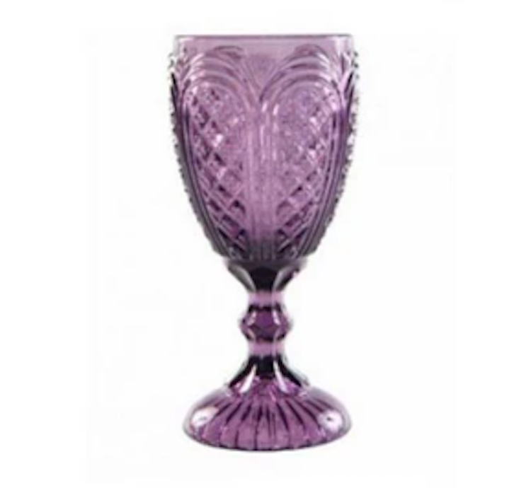 Carousel Purple Goblet Glass